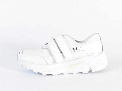 0001　Round Toe Double Velcro High tech Leather Sneakers　AL2551SN  White/White　木型 . C1699