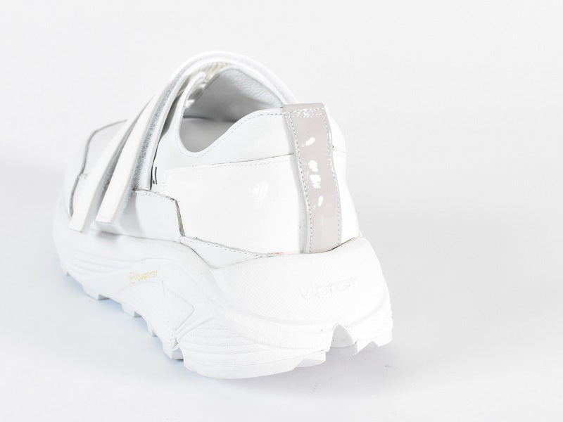 0001　Round Toe Double Velcro High tech Leather Sneakers　AL2551SN  White/White　木型 . C1699