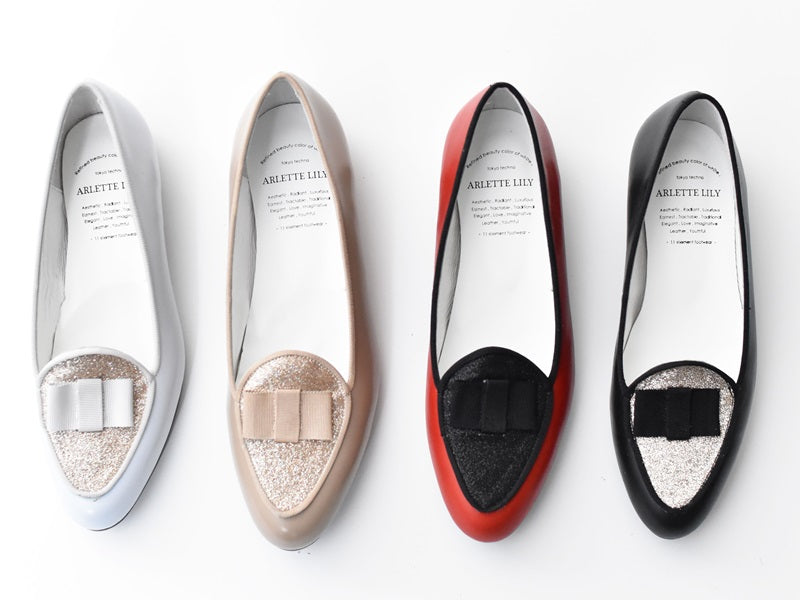 024  グリッターモカシンフラットドロシーシューズ　AL2403K　Blackcombi　　木型No.F1920