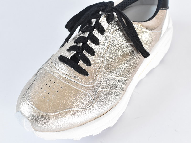 0001　Roundtoe Lace Up Highttech LeatherSneakers　AL2500SN  Goldcombi　木型 . C1699