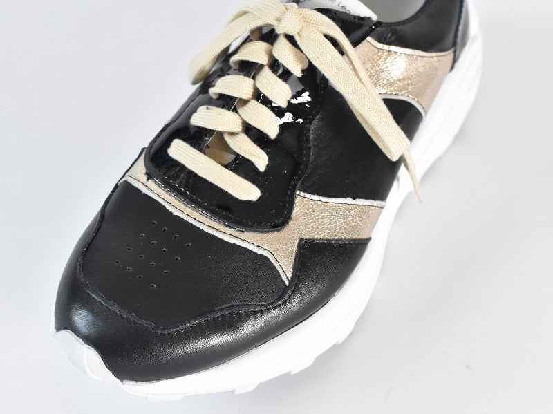 0001　Roundtoe Lace Up Highttech LeatherSneakers　AL2500SN  Blackcmbi　木型 . C1699