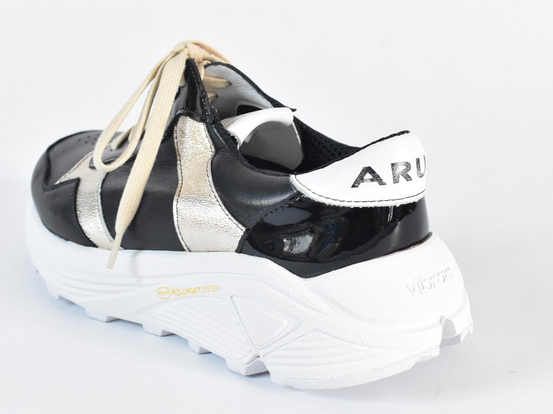 0001　Roundtoe Lace Up Highttech LeatherSneakers　AL2500SN  Blackcmbi　木型 . C1699