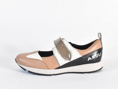 0001　Wingtip One Strap Velcro Sneakers　AL2525SN  Browncmbi　木型 . F1888