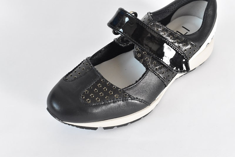 0001　Wingtip One Strap Velcro Sneakers　AL2525SN  Blackcombi　木型 . F1888