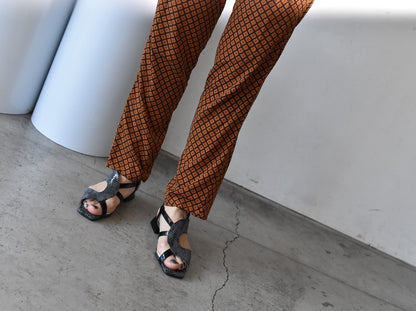 スクエアトウアシンメトリーストラップサンダル　AL2507S  Orangecombi  木型No.OGA