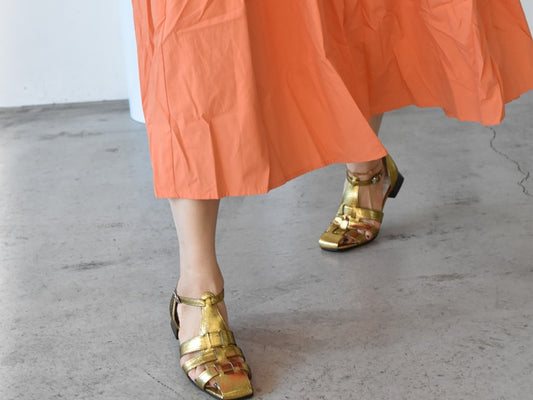 スクエアトウクラシックグルカサンダル　AL2503S  Goldmetallic　木型No.OGA