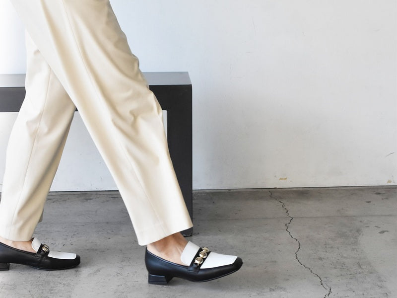 スクエアトウ三連メタルビットモカシンレインシューズ　AL2504K  Black/Beige　木型No.OGA (コピー)