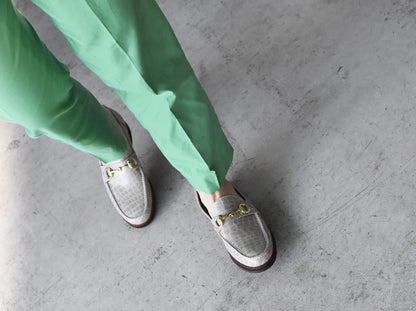 008  ラウンドトウビットローファー (クロコダイル型押しレザー)　AL2103K  Beigecroco　　木型No.C1813