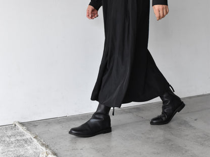 023ドレープフラットショートブーツ　AL2227SB　Black　　木型No.C1813