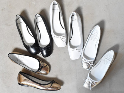 1017  スクエアカットバレエシューズ　AL2001K  Black　　木型No.A278